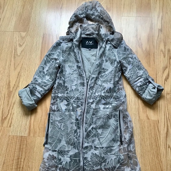 Zac Posen Kelly Hooded Parka Trench Coat Size XS - Picture 3 of 8